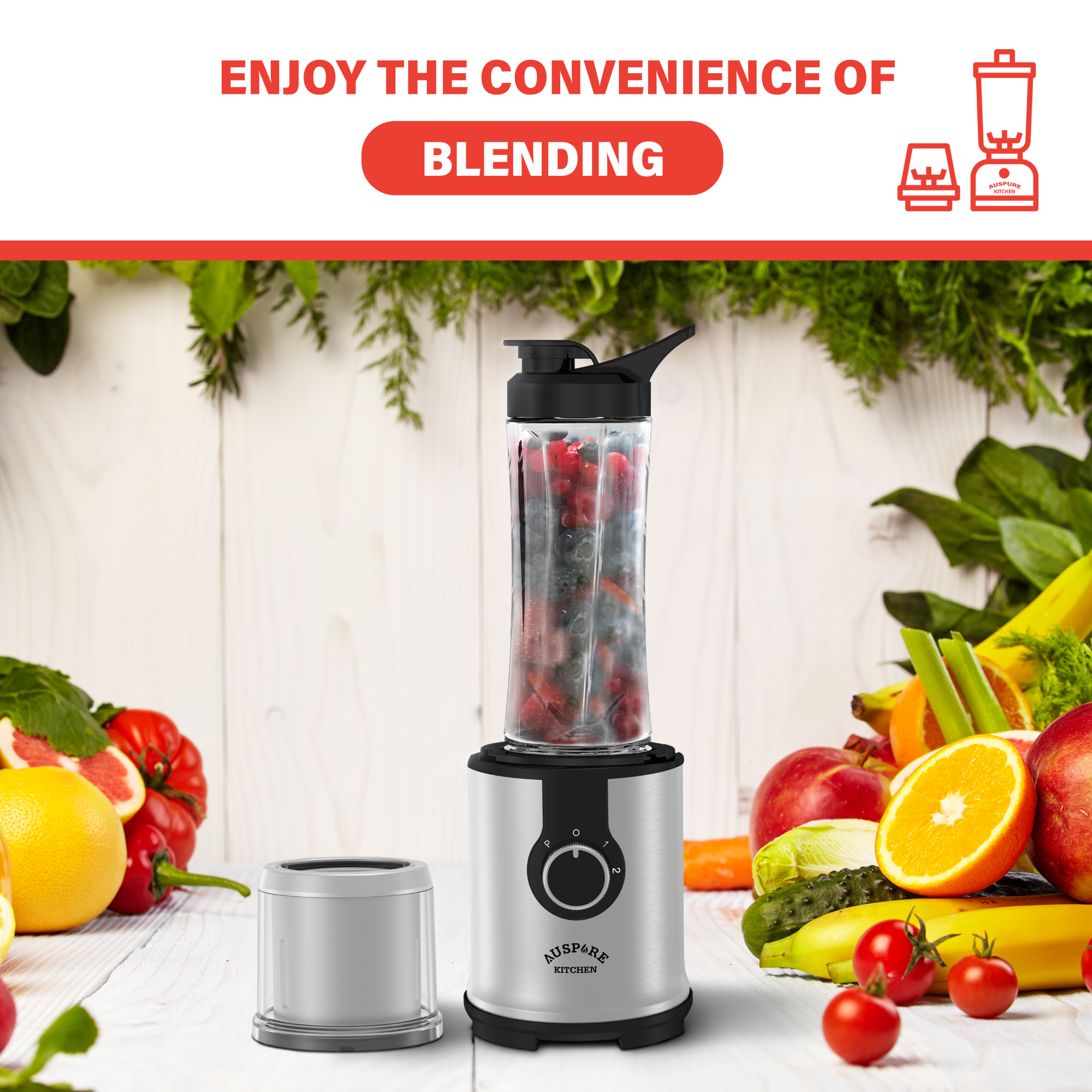 AUSPURE Coffee Grinder and Blender, AusGrind-P09B