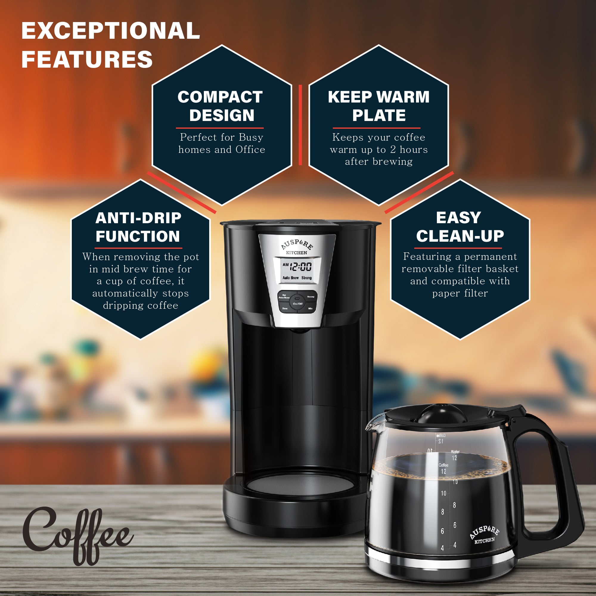 AUSPURE Easy Drip Coffee Maker