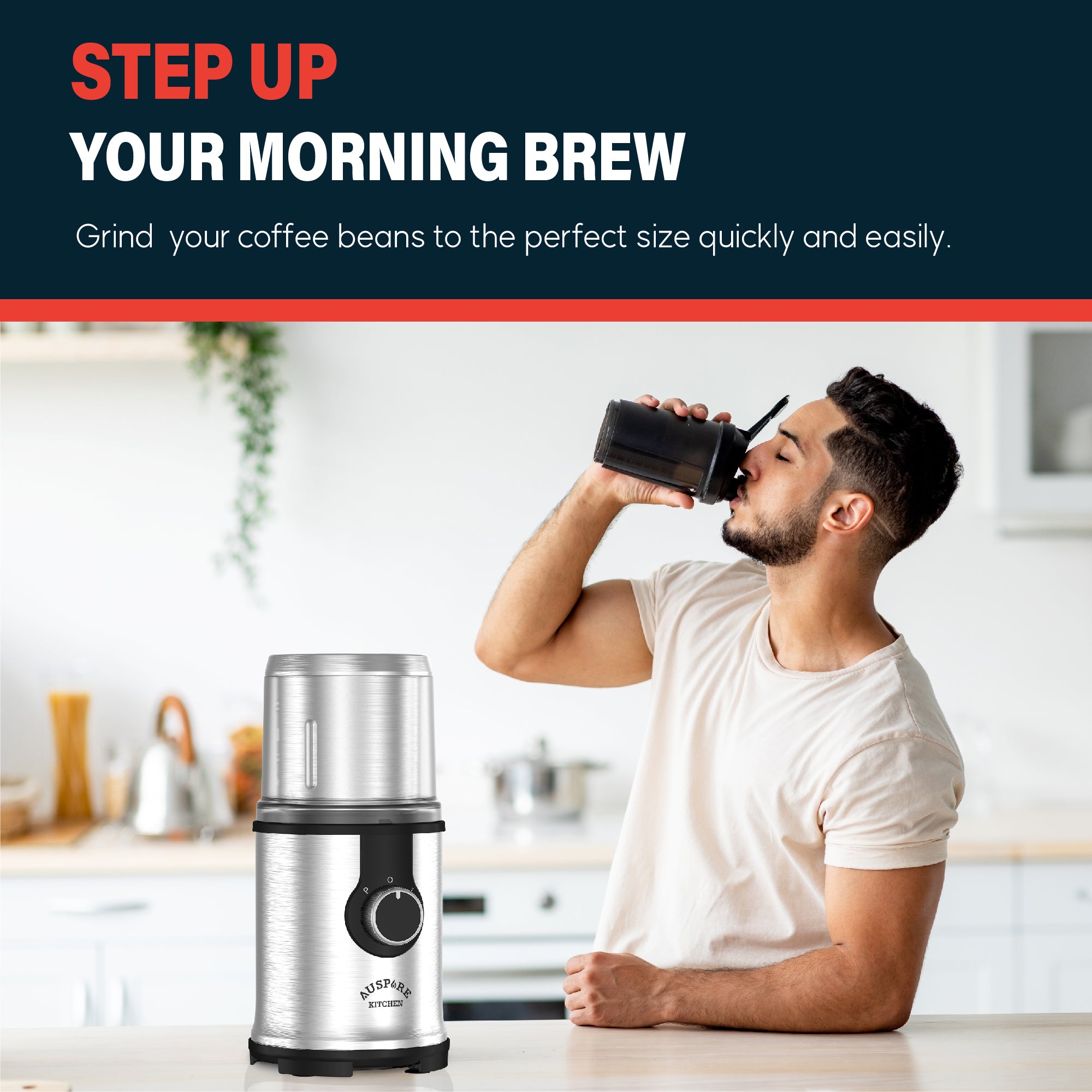 AUSPURE Electric Coffee and Spice Grinder