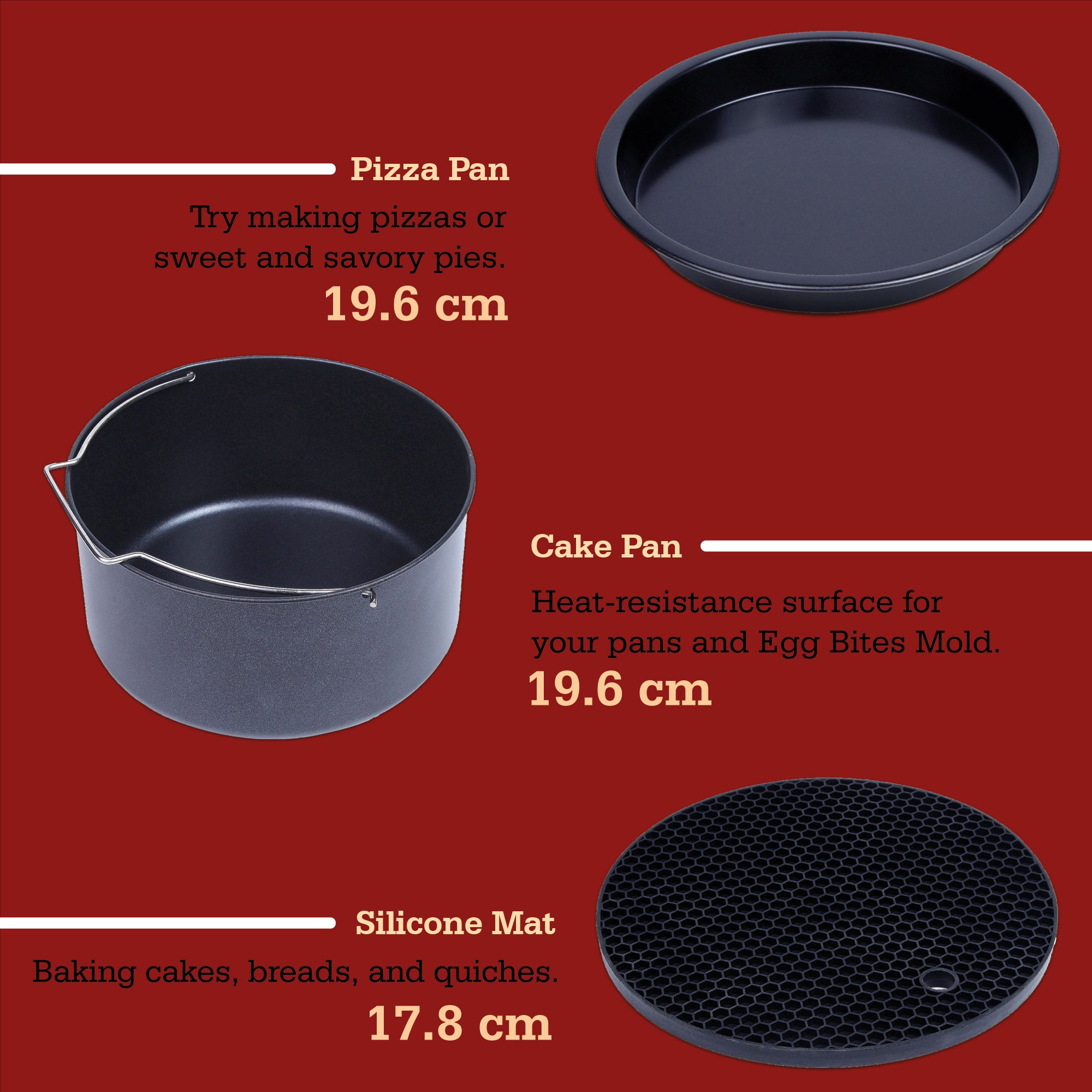AUSPURE Air Fryer Accessories XXL, Aus-Fry550AC