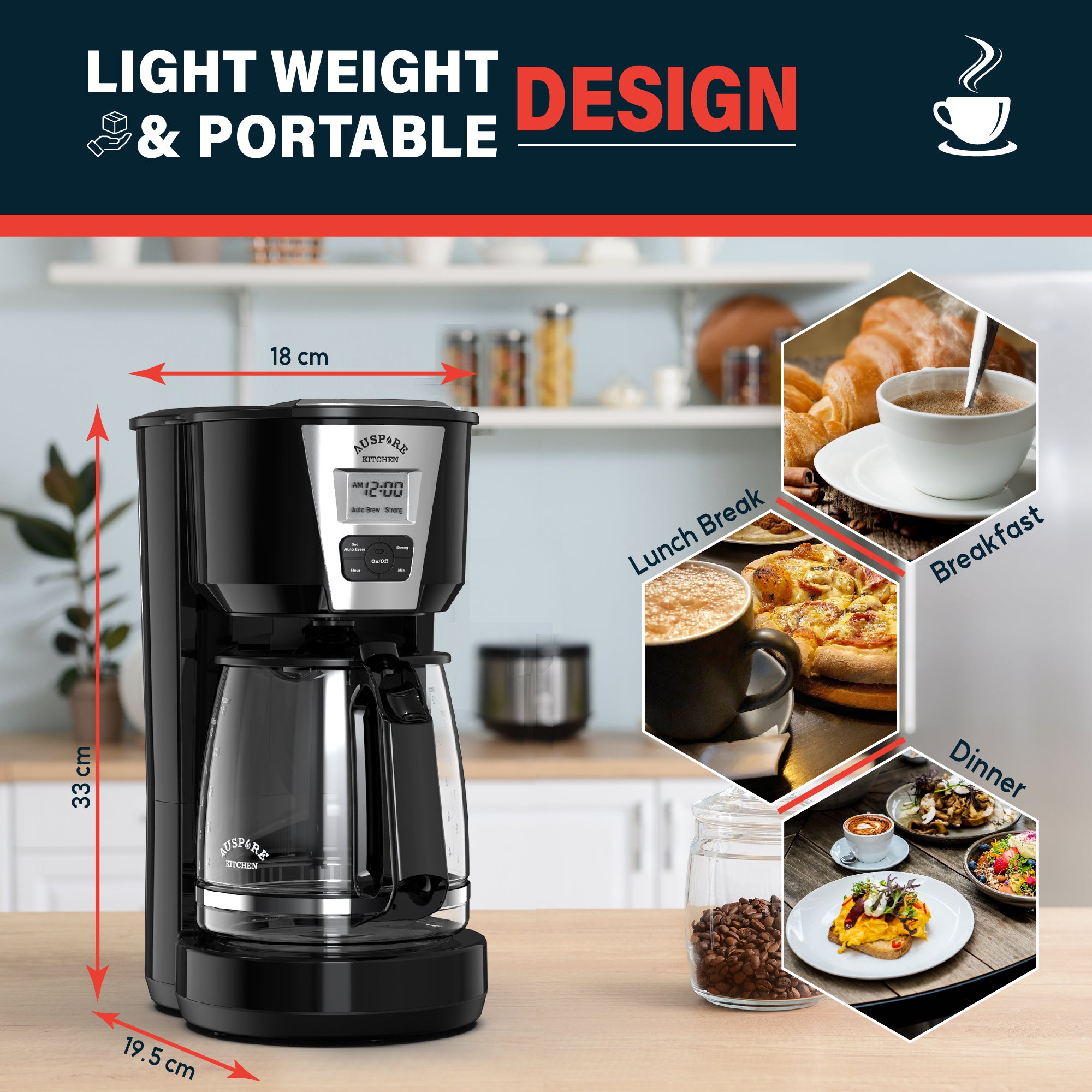 AUSPURE Easy Drip Coffee Maker