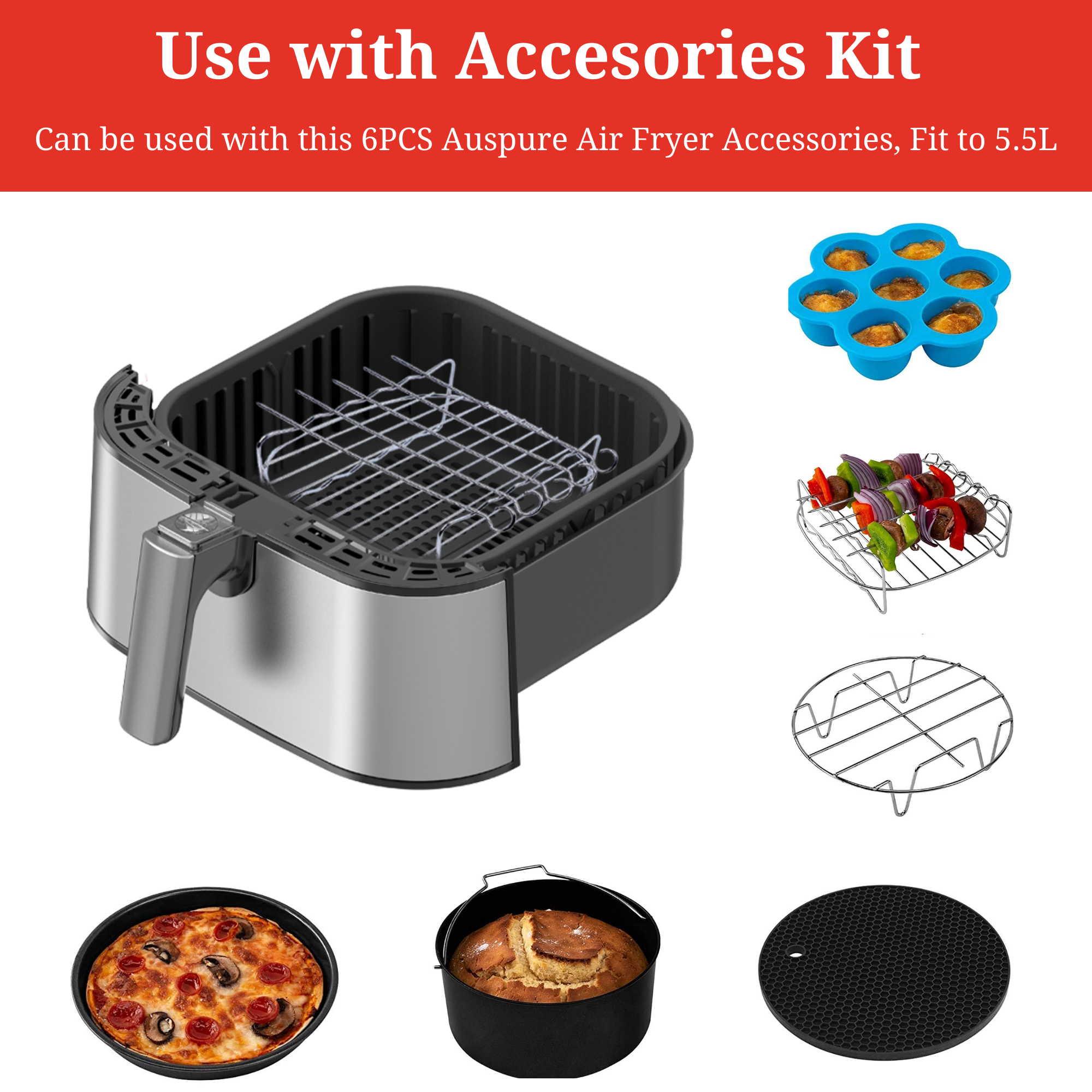 AUSPURE Air Fryer Outer Basket 5.5L