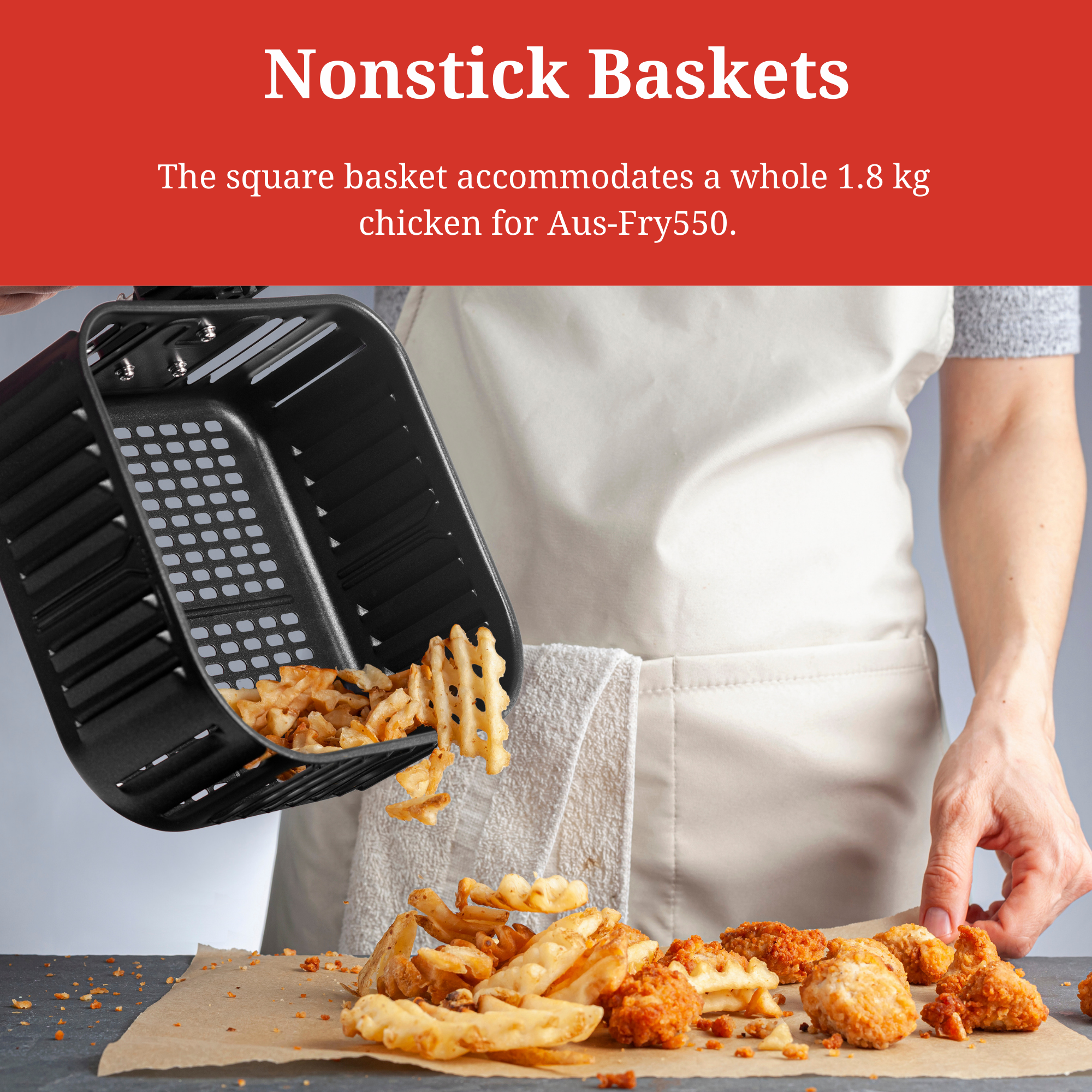 AUSPURE Air Fryer Basket 5.5L Aus-Fry550BA