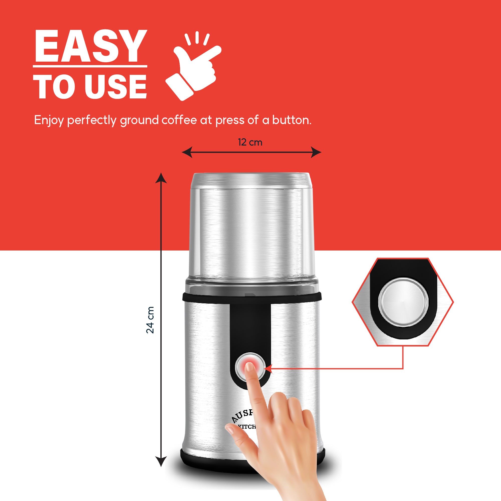 AUSPURE Electric Coffee and Spice Grinder