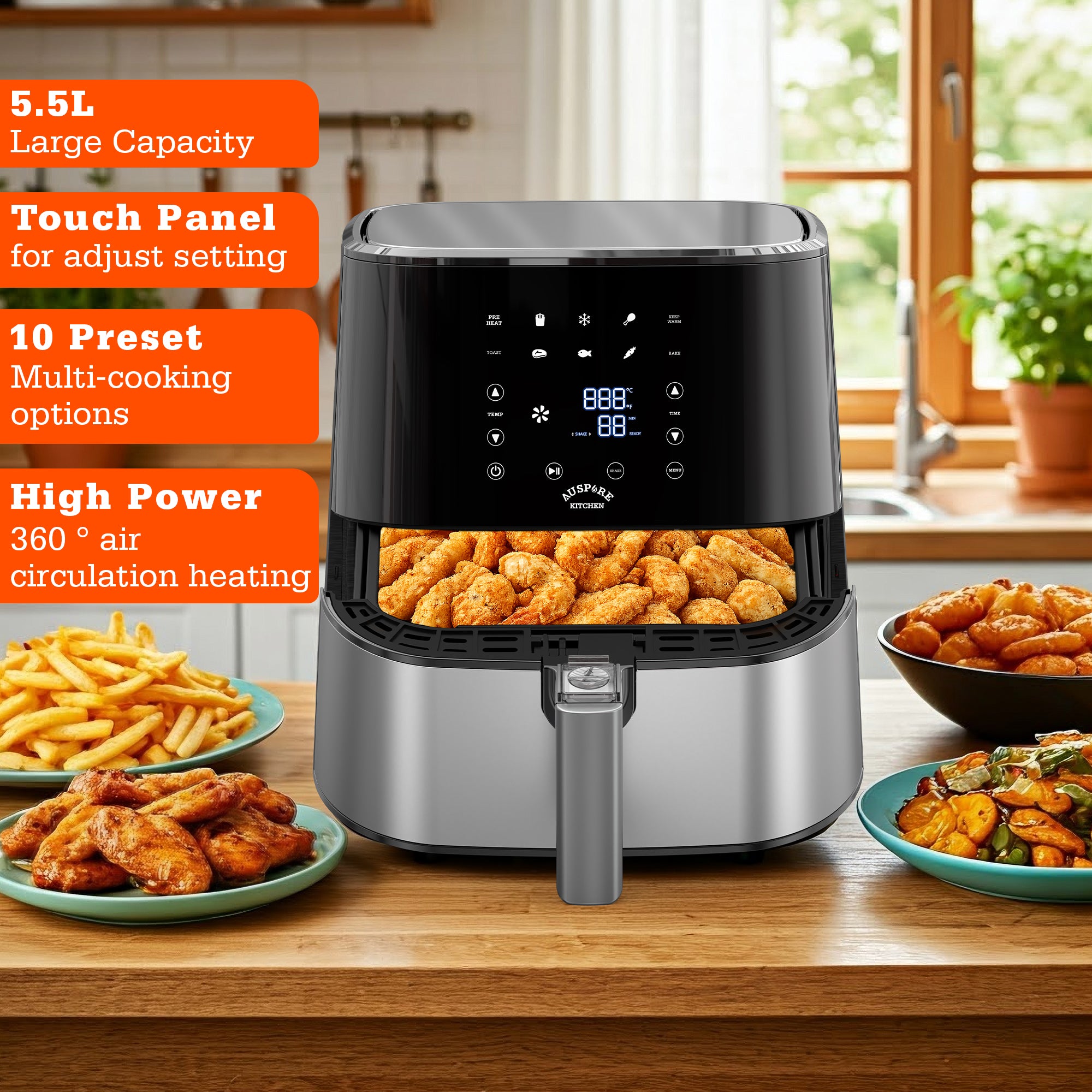 AUSPURE Air Fryer Premium Digital 5.5L