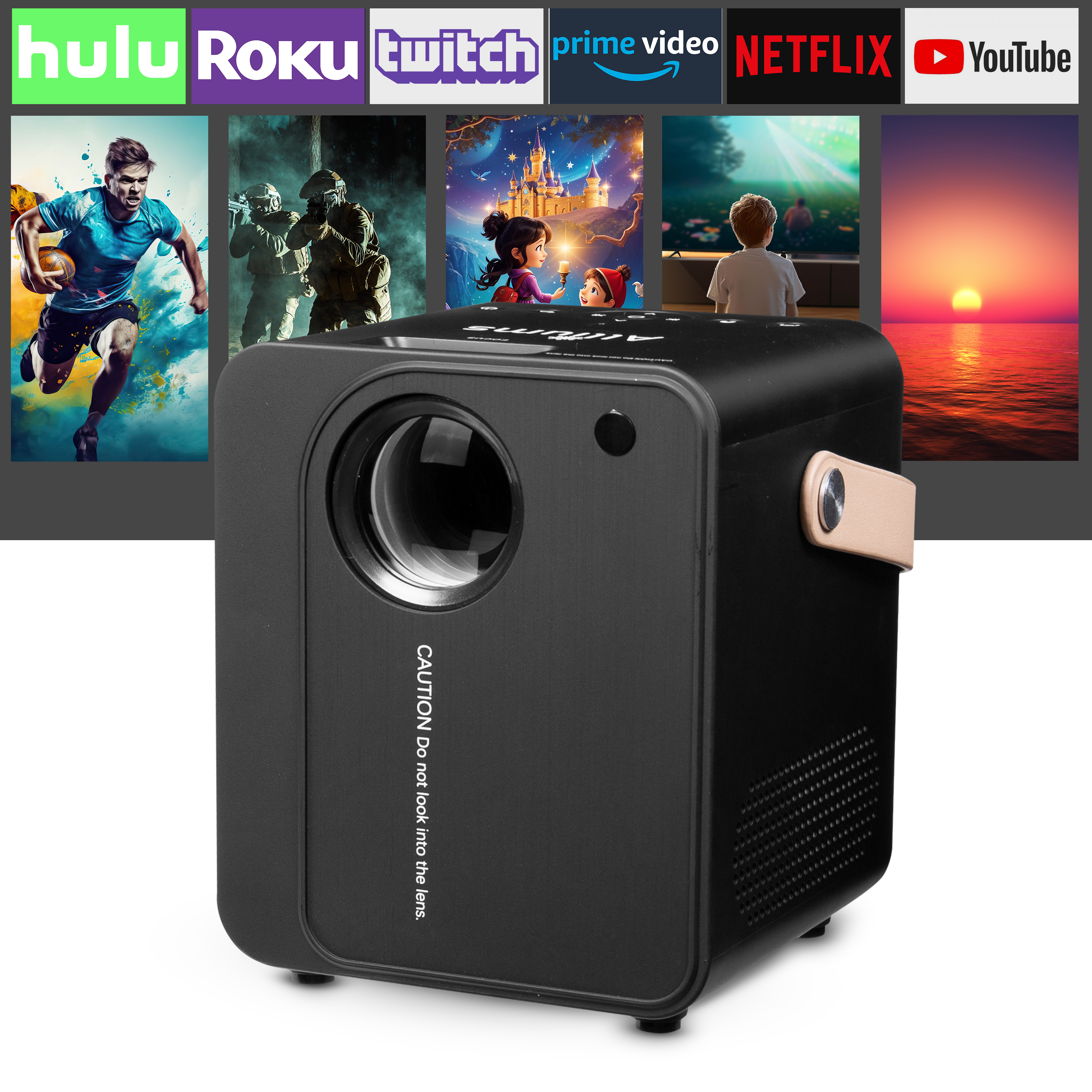 AUSPURE Ultimate 9500 Lumens HD 1080p Supported Projector