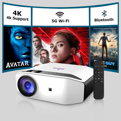 AUSPURE 4K Projector with Wi-Fi & Bluetooth