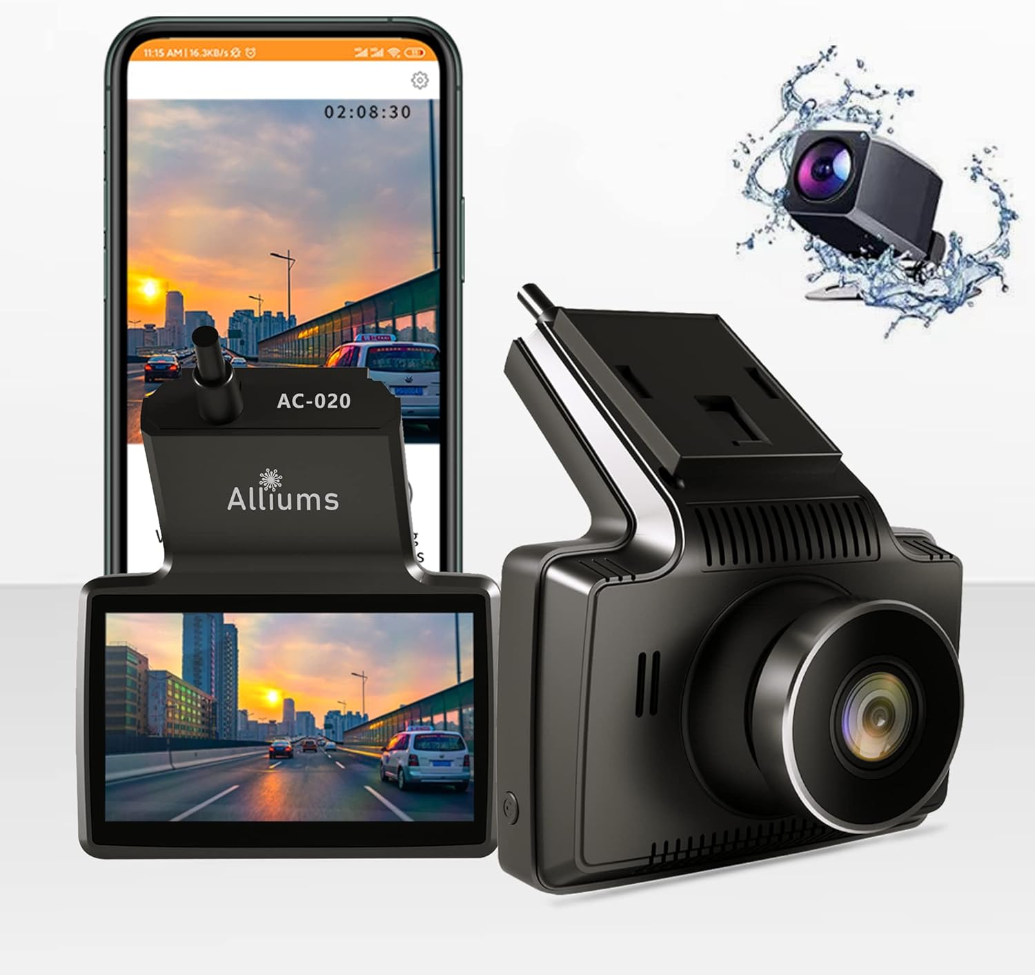 AUSPURE 2K Dash Cam with Front and Rear Camera