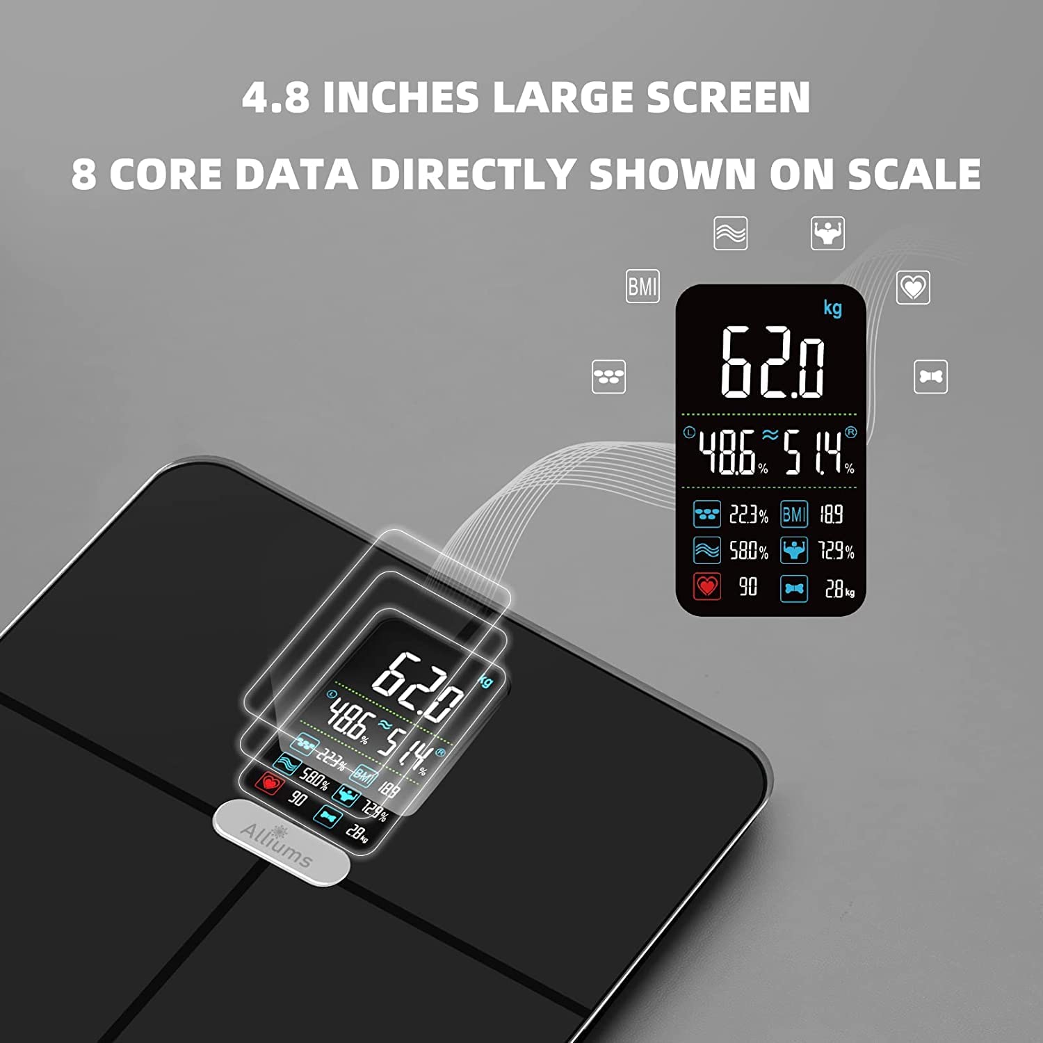 AUSPURE Smart Bluetooth Body Fat Scale