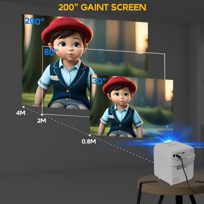 AUSPURE Ultimate 9500 Lumens HD 1080p Supported Projector