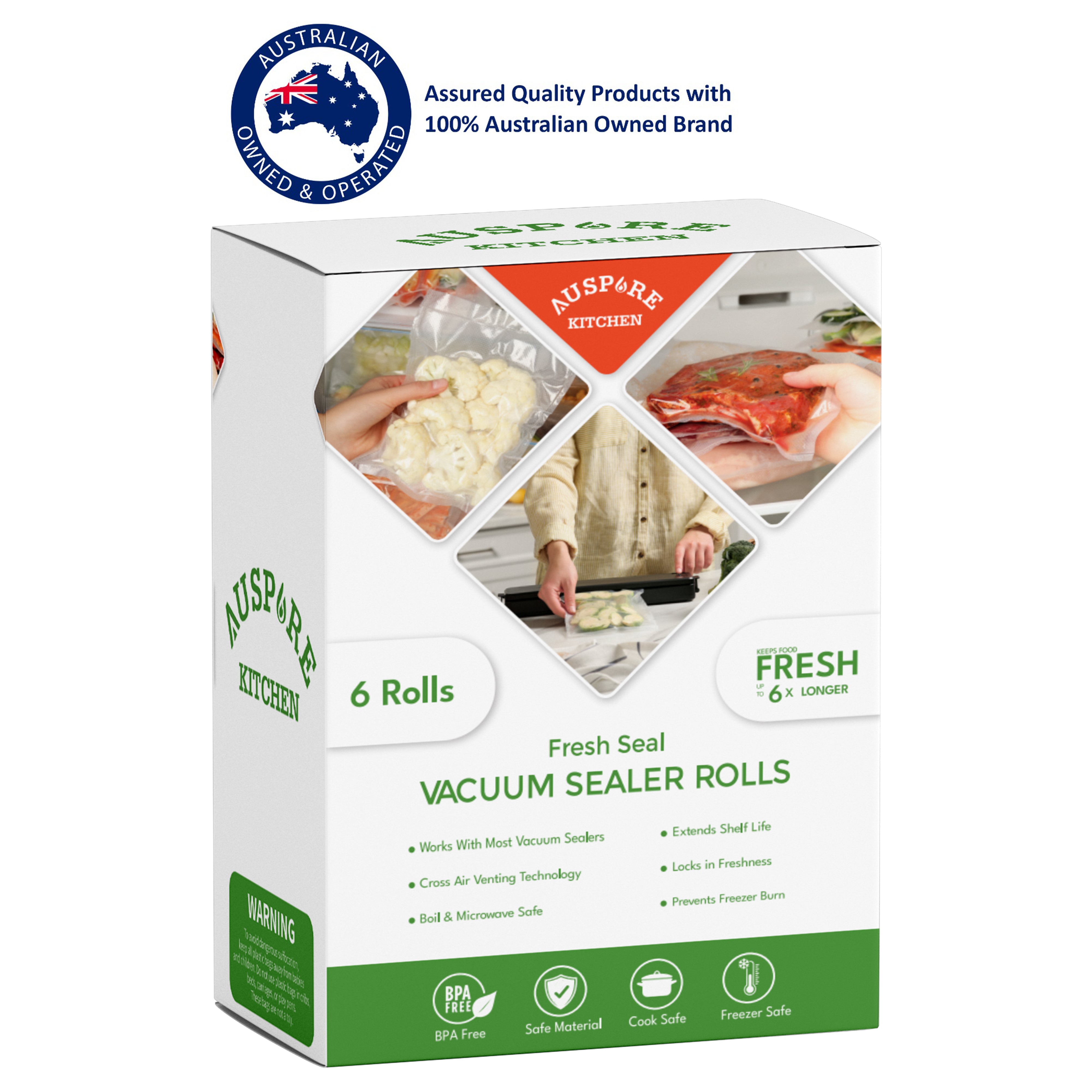 AUSPURE Vacuum Sealer Bags, AP-VSR2806-3R1