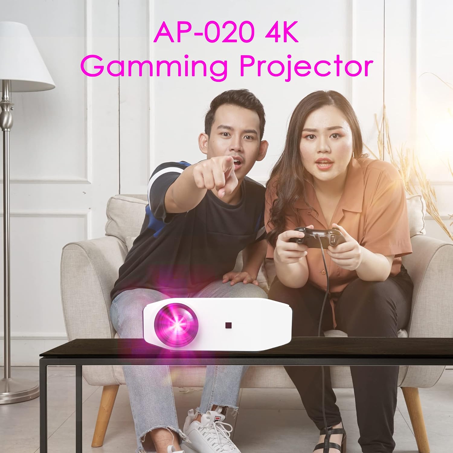 AUSPURE 4K Projector with Wi-Fi & Bluetooth