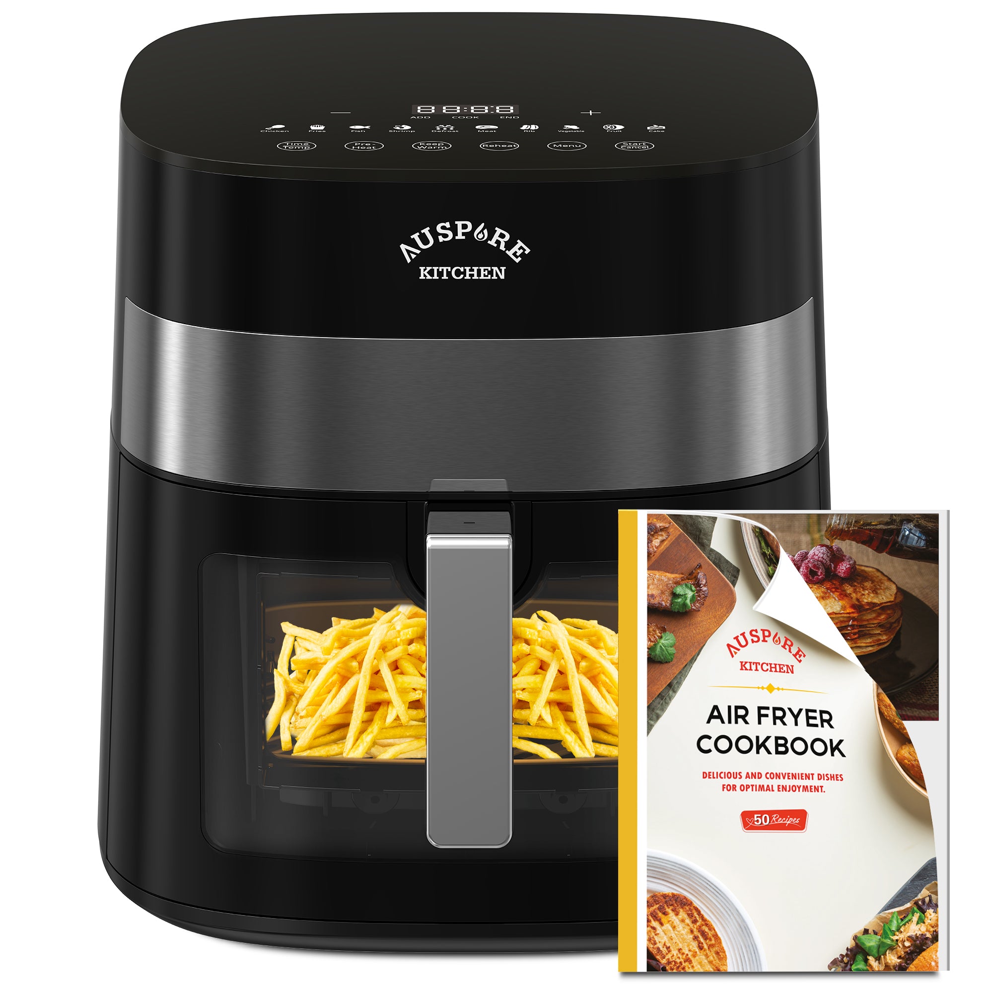 AUSPURE Air Fryer 7L Premium Digital, X Cyclone Tech, 10 Cooking Functions