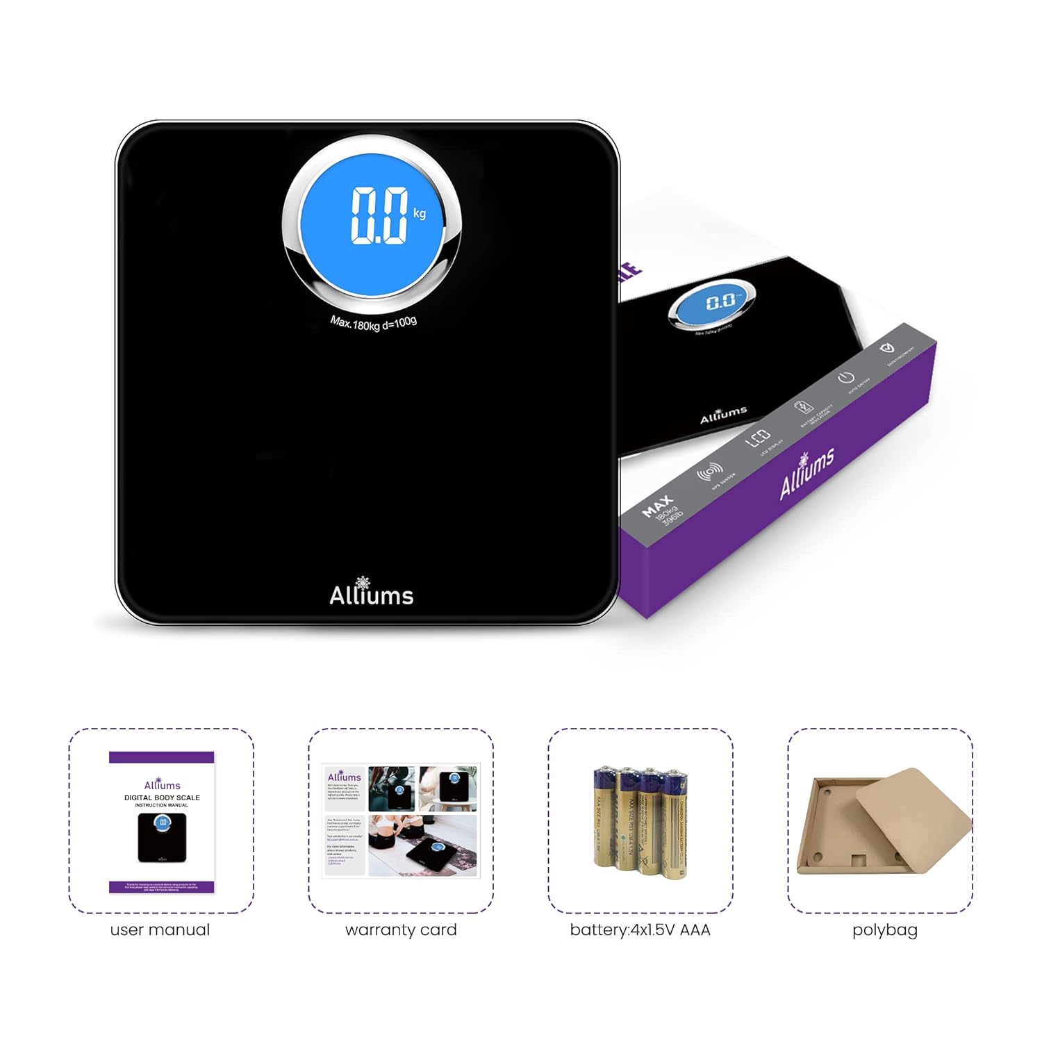 AUSPURE Digital Body Weight Scale with Step-On Technology