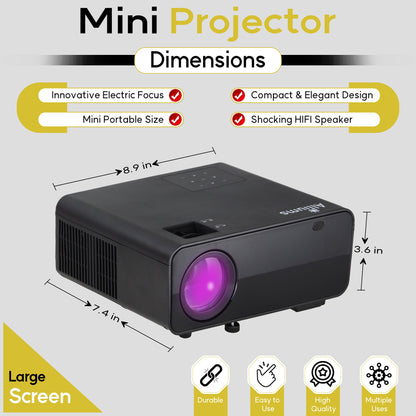 Mini Portable Projector with 1080p screen Full HD Resolution