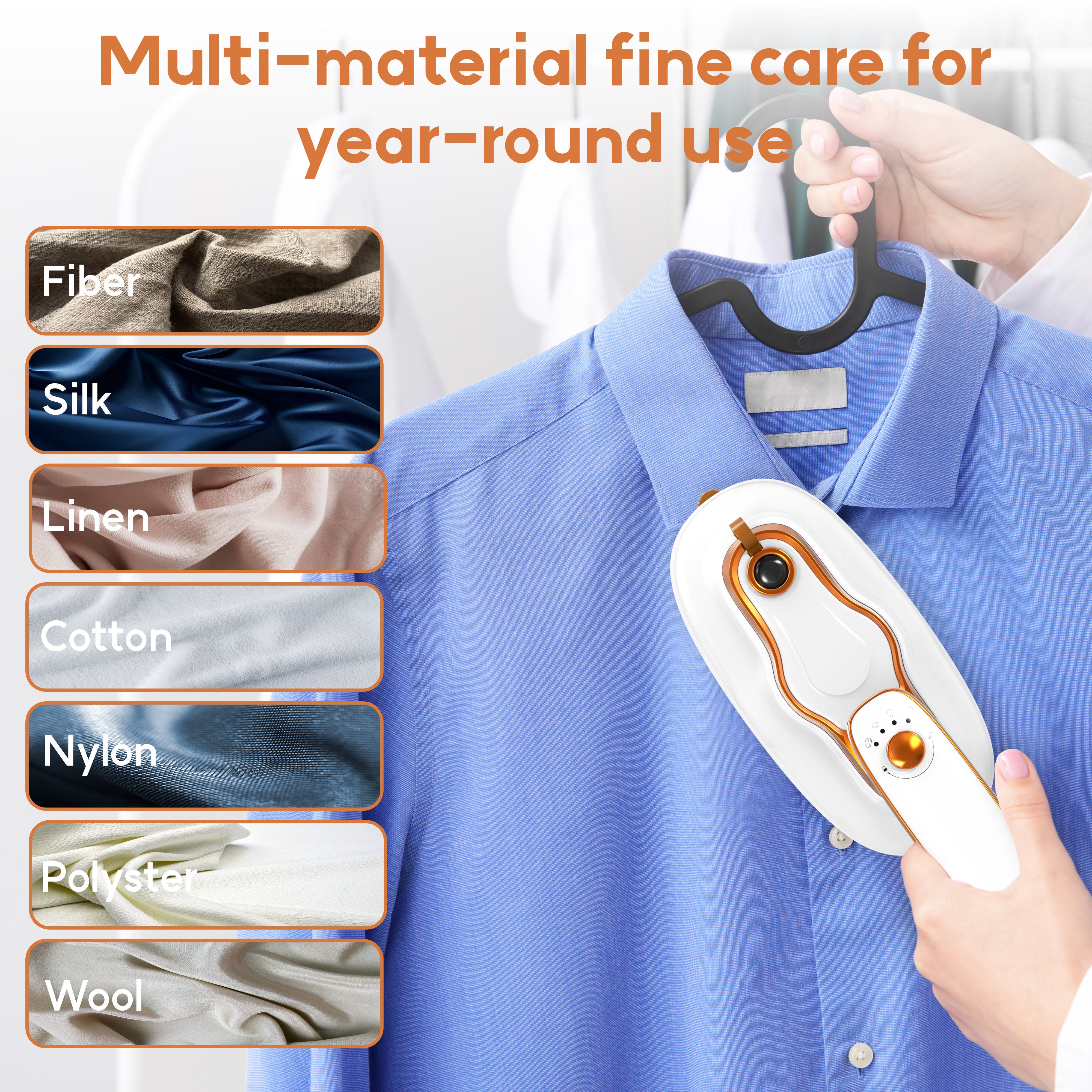 AUSPURE Clothes Steamer, 2-in-1 Iron & Hand Steamer, with, 200ml Water Tank