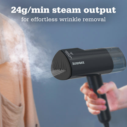 AUSPURE Handheld Steamer – 1100W, Rapid Heat-Up, 24 g/min Steam Output, Detachable 140ml Water Tank