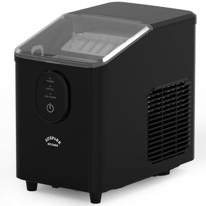 Auspure Ice Maker, Smart Indicators & Compact Design, Black
