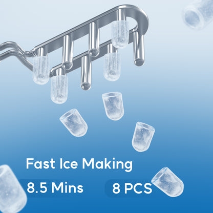 Auspure Ice Maker, Smart Indicators & Compact Design, Black